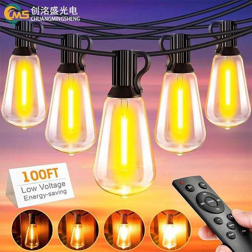 ST38灯串24V低压带遥控防水户外led灯串庭院婚礼节日露营串灯