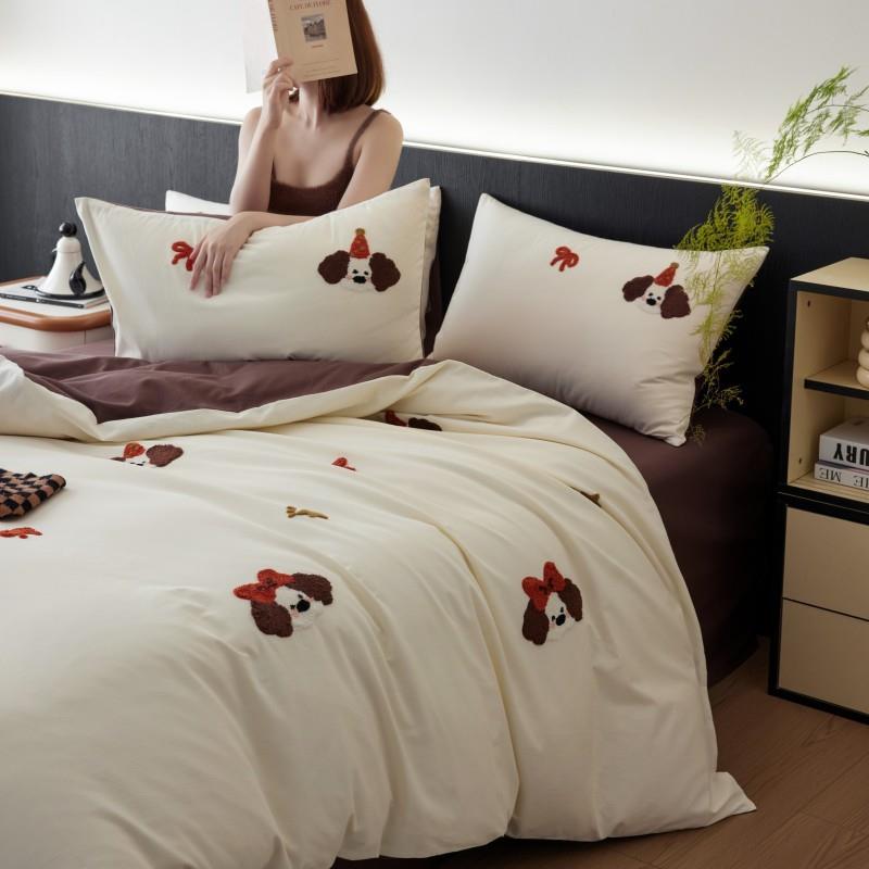 A类100支纯棉加厚磨毛四件套卡通可爱床单被套三件套秋冬保暖床品