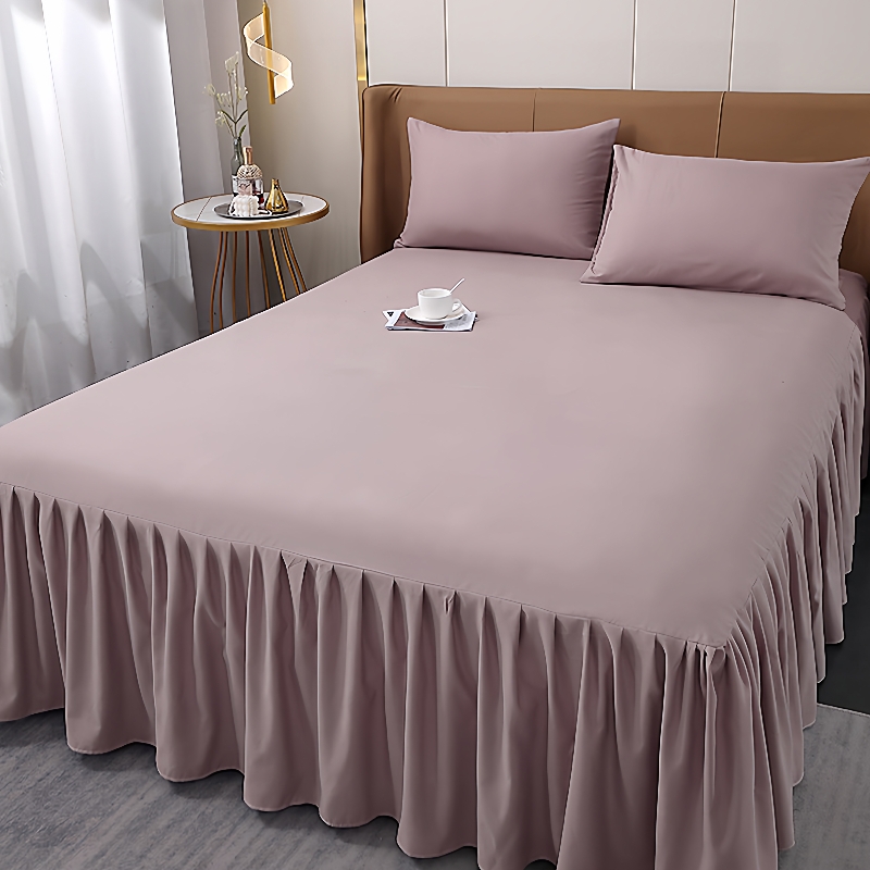 床裙式床罩单件纯色1床套床8x遮丑简约防尘m春夏季围裙保护套其他