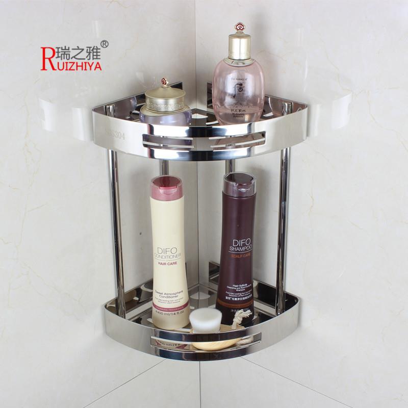 加厚款钢板三角转角浴室置物架304不锈钢角架卫生间角架浴室挂件