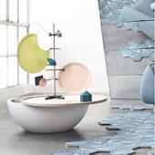 大碗茶几小户型创大碗型茶化茶几储物客厅钢时尚 圆设计意师大小新