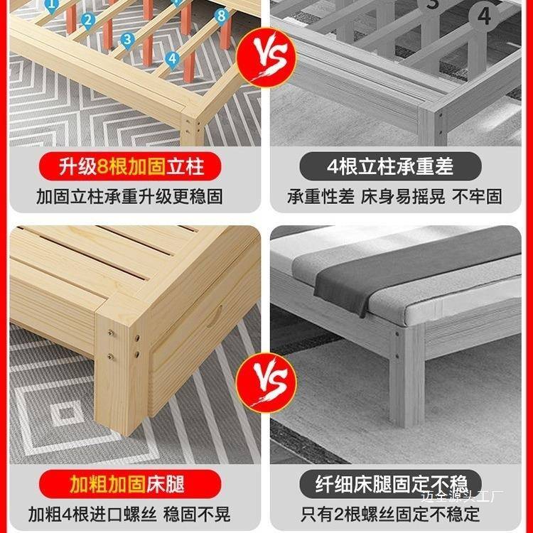 实木床.5NIX米松木床经济床型双人床现代单简约出1租房床简易人床