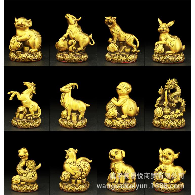 铜十生肖摆件铜羊牛鼠虎龙蛇马猴兔鸡狗猪72436家居二吉祥物铜生