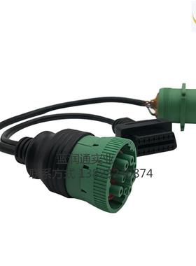 J9319驰9针绿色公连接器防水接插LRJ母对接转BOD216针母头德连接