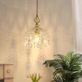 式 法古床头小吊灯走帽廊阳复台过道衣间美式 水晶全铜灯具温582馨