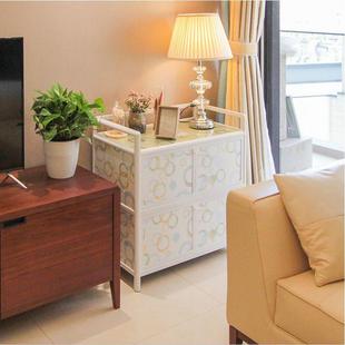 厨房家柜700用碗柜储物柜钢柜铝简易餐边合金经济型不锈多功能小