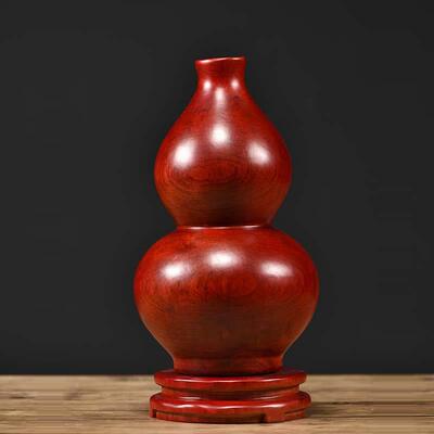 木雕开口摆葫芦件WS-86261实木雕刻葫芦家居工玄装饰客厅办公电视