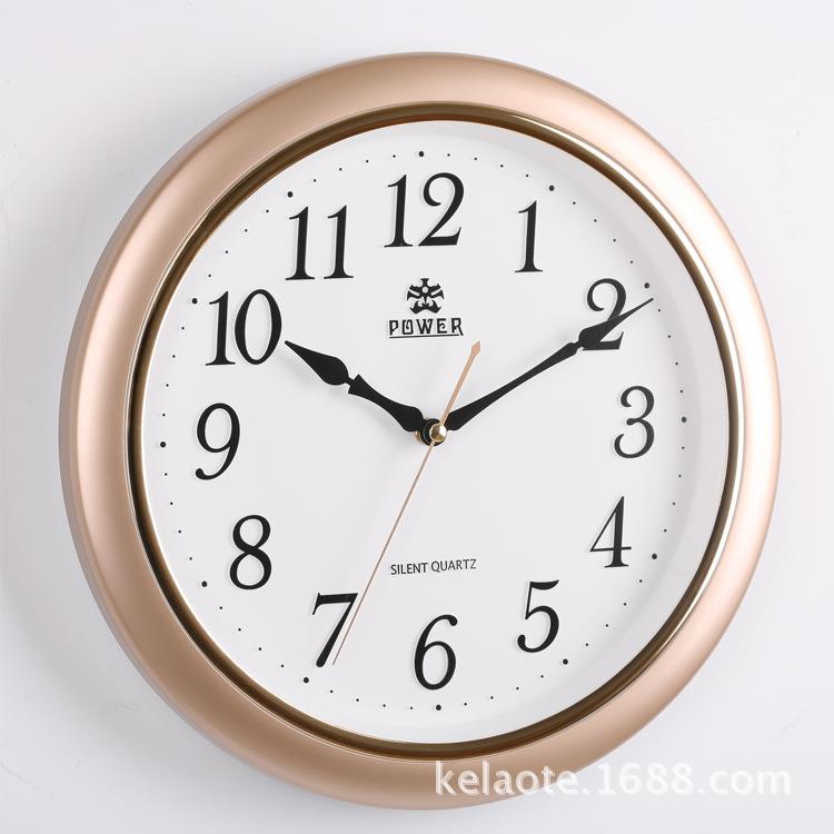 意PO石WER挂钟客厅现代居卧室简约57英钟静时尚创圆形音挂钟885
