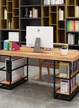 实木式公电脑桌ZAUT办桌LOF工业风简约现代办公室工作室桌椅台组
