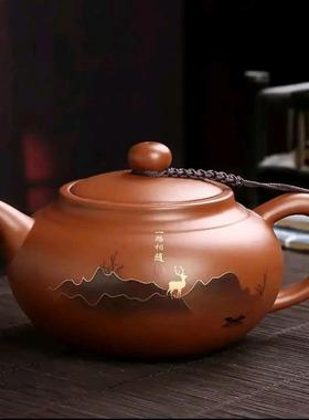 0原矿紫砂壶大容量NIQ朱泥紫泥仿壶家用泡茶西壶单壶古40-450施毫