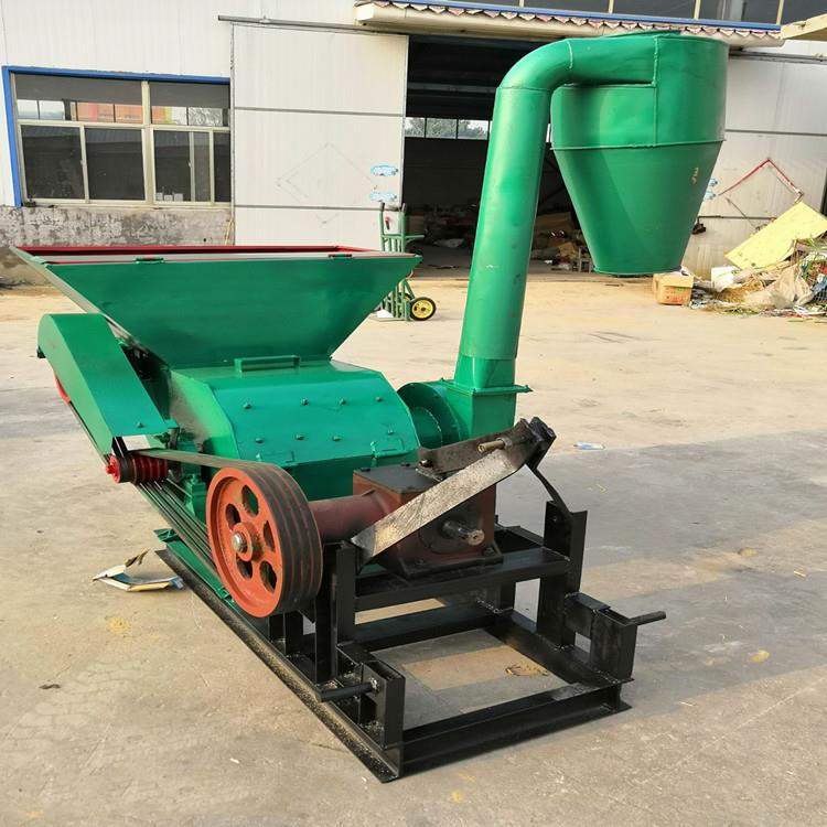 848轮进车带动秸秆草粉龙打糠机四沙克除尘花生秧粉碎机自动料碎