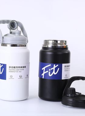 大容量34双不锈钢层真空48220保温手提户外动行壶便旅0携式