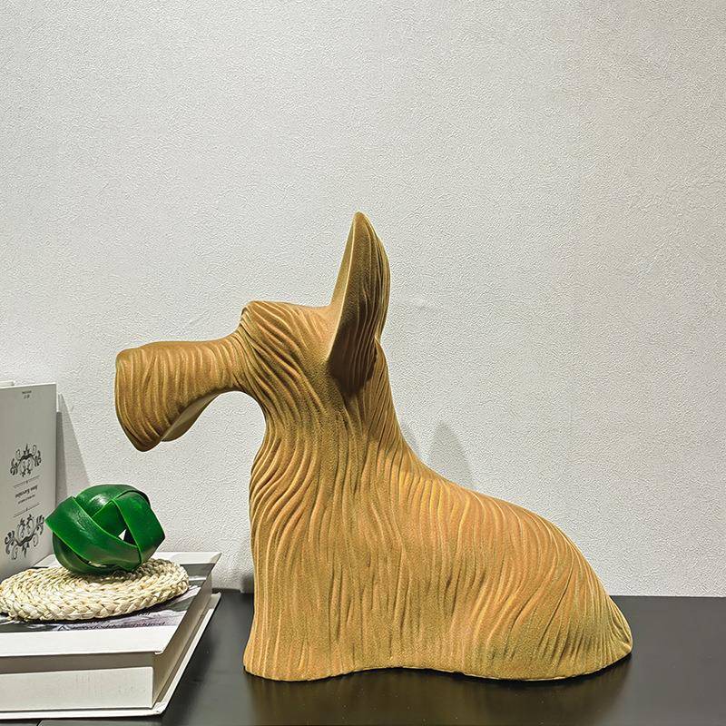 简约现代植创意树脂绒动雪69纳物瑞摆件楼处书房书柜玄关软售装饰