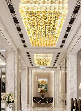 酒店大堂水晶灯售楼非沙LCY部吊灯别墅宴盘会厅琉璃石头吊灯标工