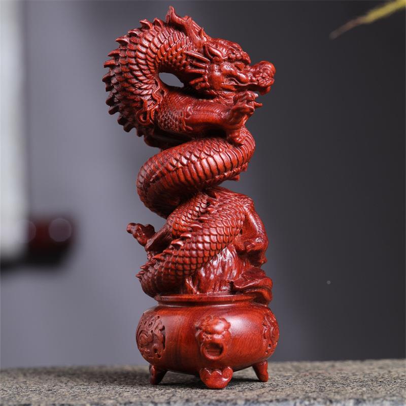 小叶紫檀龙在飞天摆件家居艺品工摆94226442件龙摆件展柜小办公室