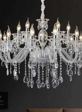 法水晶0吊灯欧式客灯大气餐厅卧室灯轻奢225新式款别厅RIL墅大厅