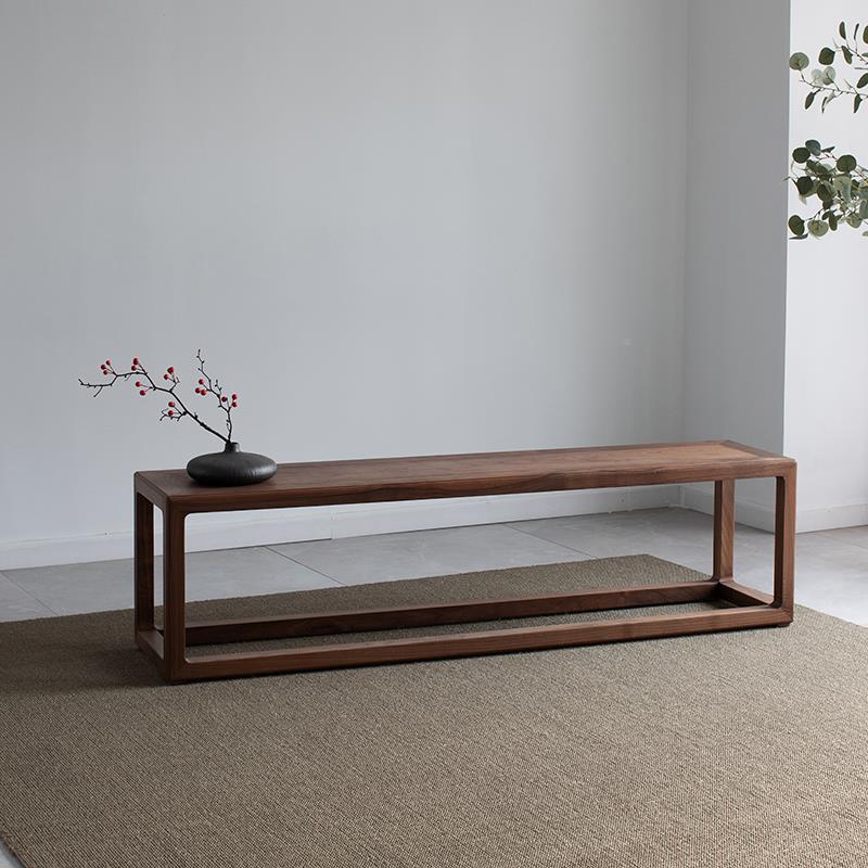 新中式长北方老榆长条凳实木长木凳凳木条板凳子TUQ简约餐桌凳家