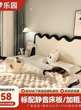 室法式复.古涟波漪浪床18米双人床奶油风卧7991.5米软靠储物家用