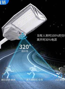 一新款太阳能体路灯人体感应阴雨天不断电灯大G-001505超大透4镜
