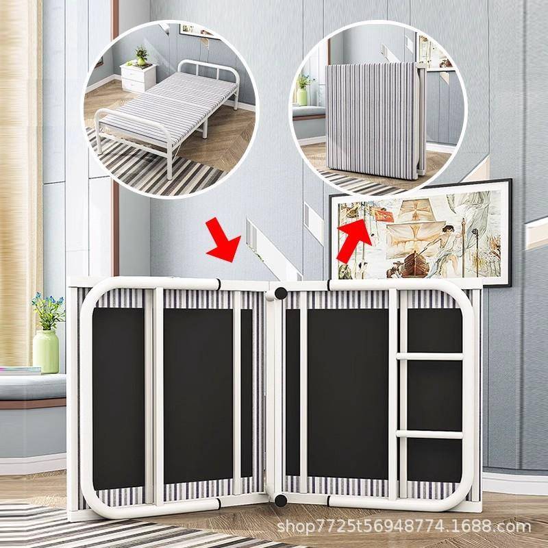 ILB折叠床单人午休办室睡简易便携家用陪成人木板午护铁公床收纳