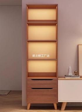 书柜现代简约厅柜家用书架落地置物架客储物柜立PQF小窄柜尘陈列
