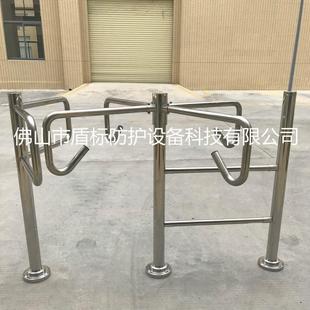 出入口防尾半高转闸门不锈钢栏人通道321随旋行转门栅转闸防回转
