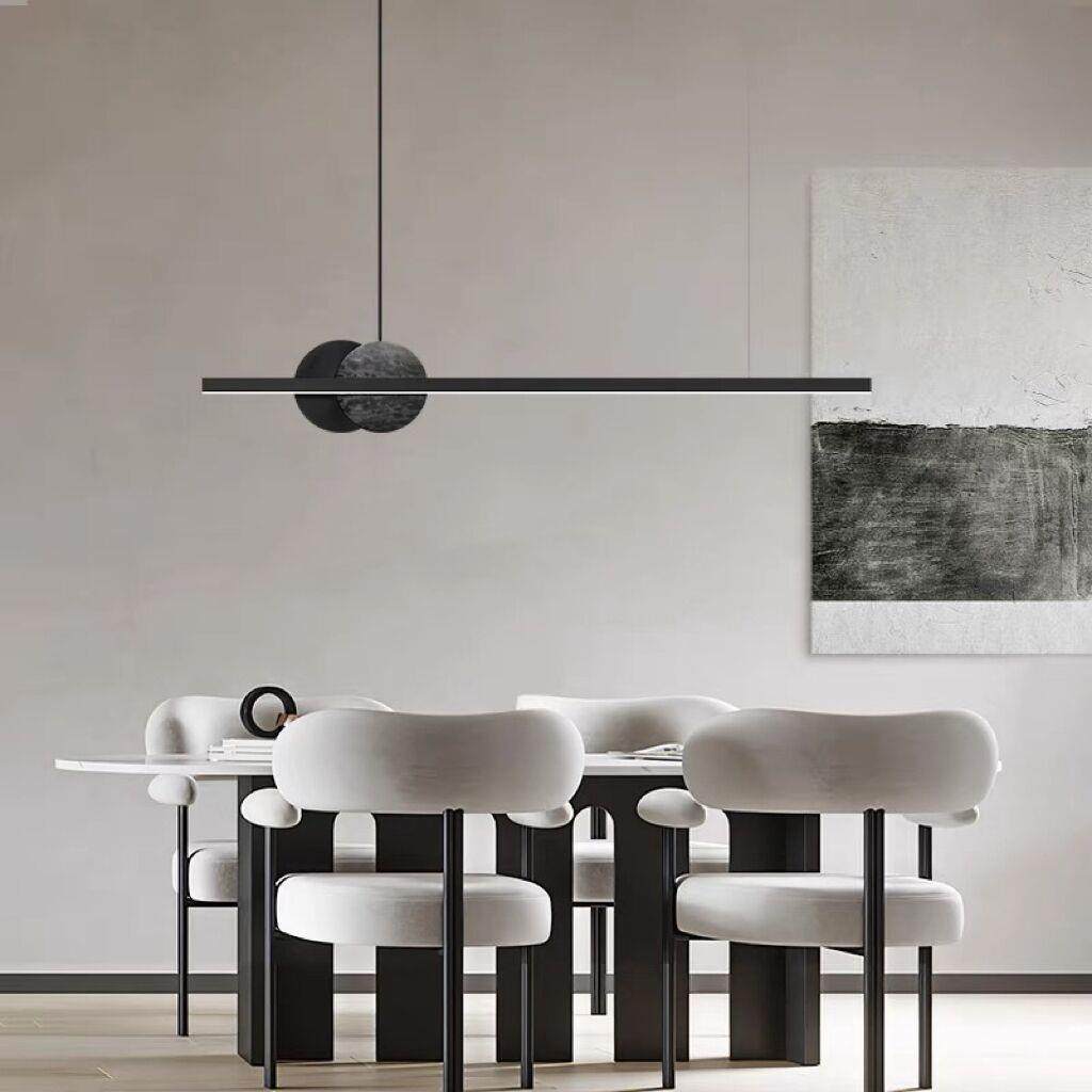 意式极简岛轻全铜长奢餐厅吊灯现代大58880气设条计师样板房餐桌,家装灯饰光源,智能吊灯,淘宝优惠券,粉丝福利购,淘宝优惠卷