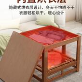 F956JTSJ烤火架家实木烤火桌折叠炕冬季 桌楠竹正方形长方形简易餐