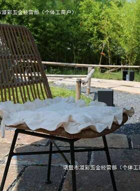 法式宫色廷花户边子垫宿舍tj#j#yhf家居软装外花园椅浅玫瑰提花柔