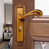 式 门锁静音磁吸家3101 310用房门锁室房间实欧门锁具卧黄古铜木室