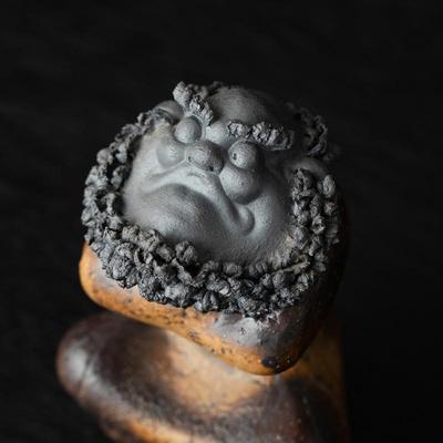 陶手工精品茶宠桌面盖置茶NHG桌装饰艺工瓷古品风摆件