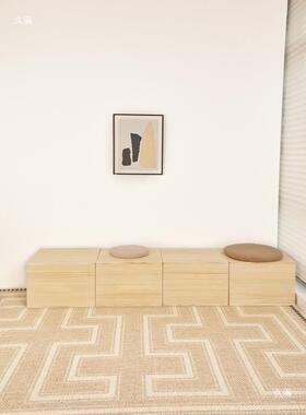 顺丰长包邮榻榻拼米木箱拼TTM床实木储物箱接床方形收纳箱加宽拼