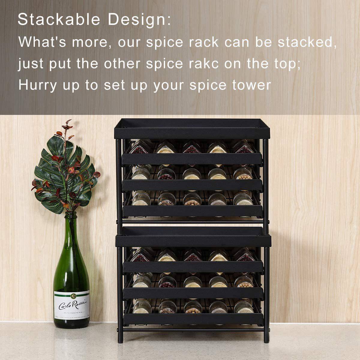 铁物艺香料收纳架房家用简GD-TLJ-0三层约推拉式厨调料架置架