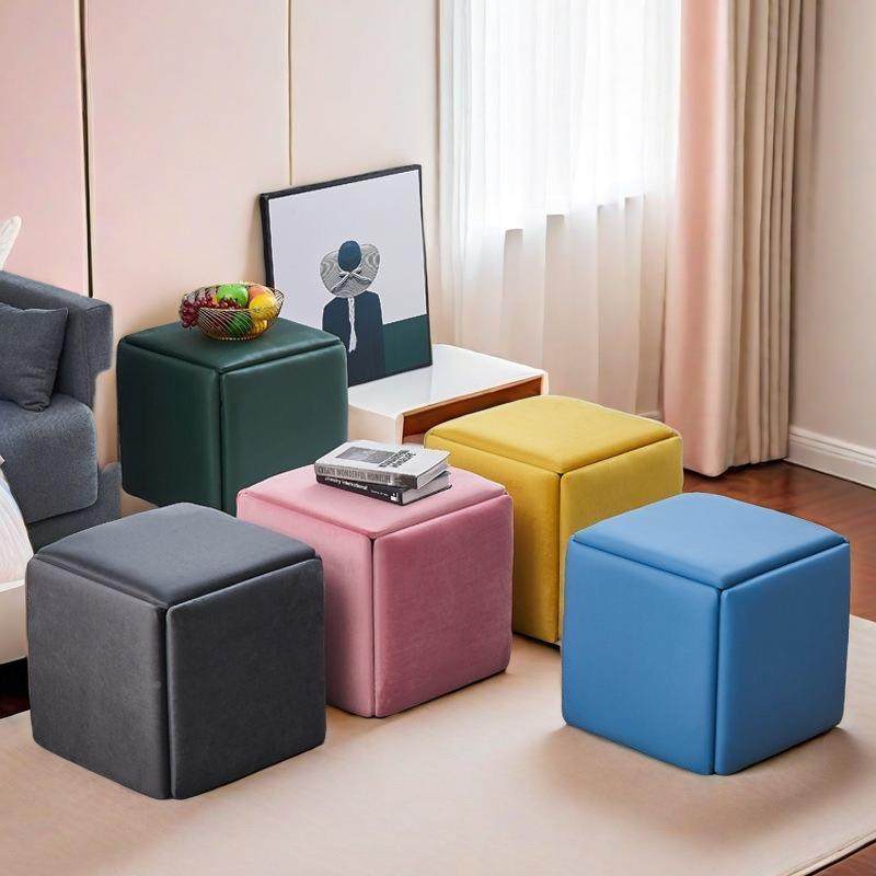 网厅红魔方组合子家用叠放沙发小矮URO凳客茶几多功能凳可收可纳