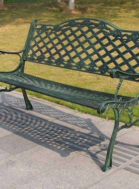全铁户铸外公园椅长椅铁艺条长椅庭院闲休防腐靠背广场IKE室外休