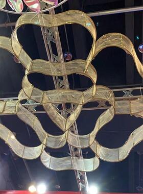 新款婚庆道PVJ吊吊顶铁艺贴具纱装玫瑰花瓣婚礼创意顶活动饰布置