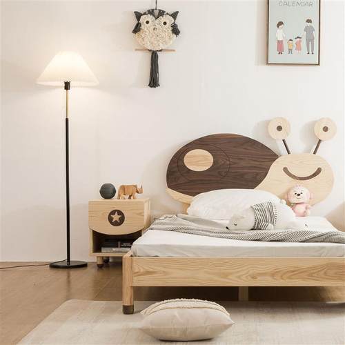 实木儿童床男孩女孩网红卡单人床白蜡木1.通2米.35m一的米C-0498