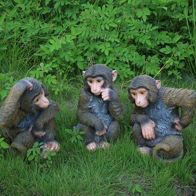 仿型真猴子雕塑摆件户外园游黑色猴子乐园园公林景观装饰动物模工