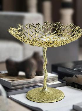 欧式发GS7172财树树珊瑚创意盘果托盘收纳轻奢镂空花瓶客厅盘餐桌