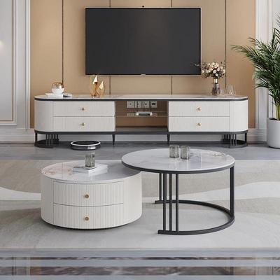 新款意极简岩板HMC茶几视圆形大小柜组合玻璃现代简约式轻奢电家