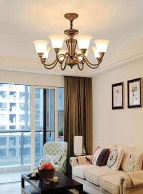 美式古乡村复轻铁艺客厅吊灯现代简约用卧室餐家80875厅书房灯具