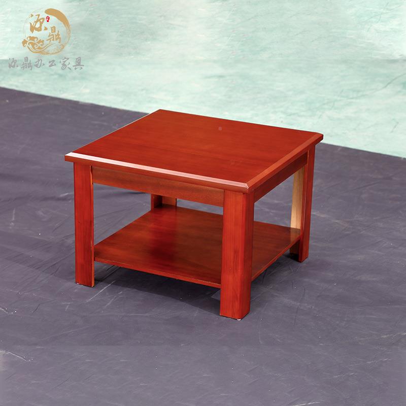 实木办新公茶几中式简现客代花架厅单ILL层小茶几会议室约方几桌