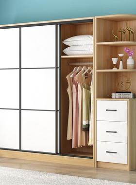 衣柜家用卧室实木推子拉门深60收简约代现出租FRY房木质移门纳柜