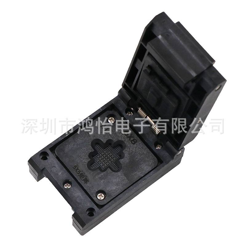 HMILU厂家现货flash芯片BGA24翻盖弹片老化测试座4*6W25Q64烧写座图片