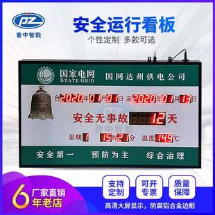 温湿度LED安全电子看板车间生产运行计时指示牌数码管显示屏