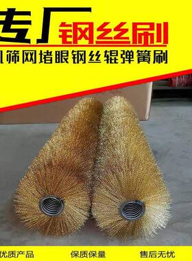 滚筒筛钢丝刷高硬度耐磨滚动土筛防堵眼镀铜钢丝毛刷砖厂砖机配件