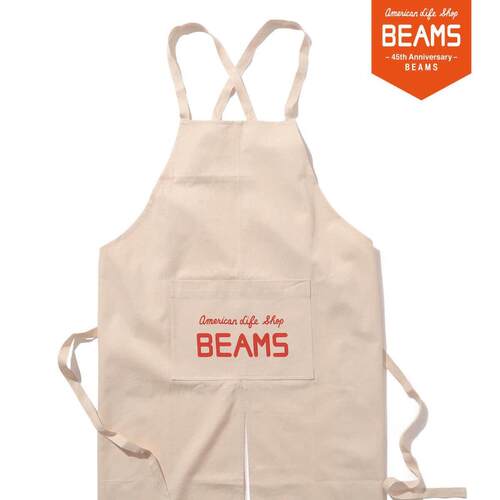 现货BEAMS45周年纪念简约复古标志性LOGO棉质围裙
