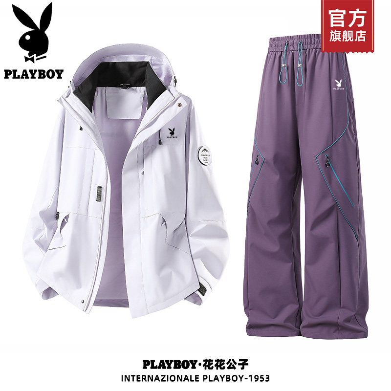 PLAYBOY/花花公子三合一冲锋衣套装男女款2026新款户外登山旅游K