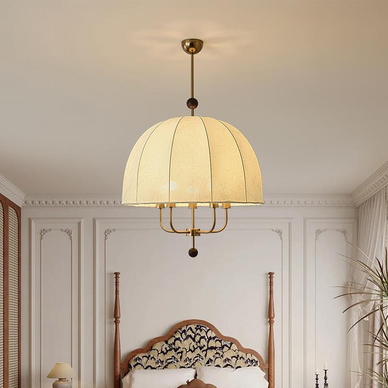 美式客厅吊灯田园乡村复古简约实木餐厅灯中古风中式主卧室书房灯