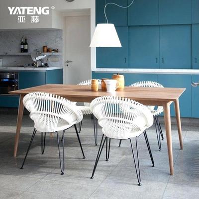 沃登阳台藤椅三件套创庭意设计师YT-x1098样园板编藤桌椅院花餐桌